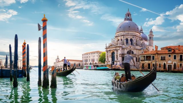 Traditional gondola ride on Venice’s Grand Canal