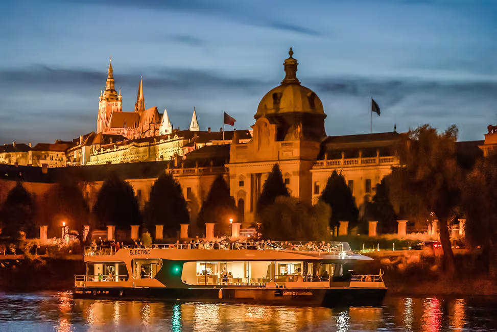 Vltava River Evening Eco Cruise with Prosecco in Prague 2