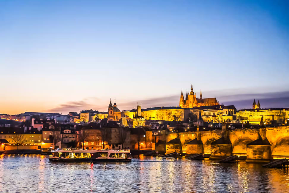Vltava River Evening Eco Cruise with Prosecco in Prague 3