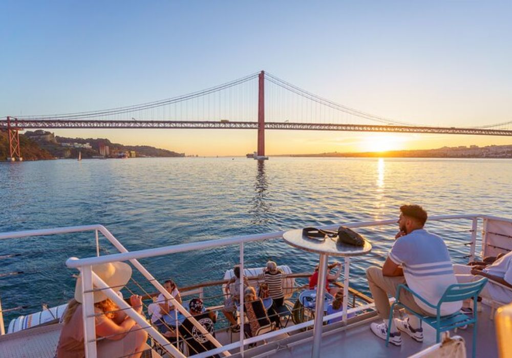 Sunset boat party experience in Lisbon