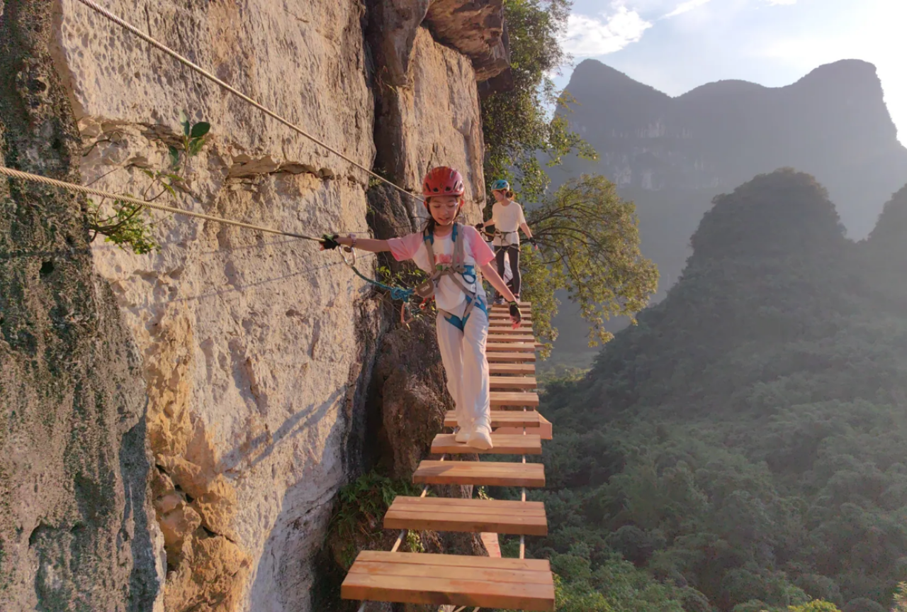 Yangshuo Yan Village Via Ferrata Experience with Equipment, Coach Guidance & Complimentary Coffee 3