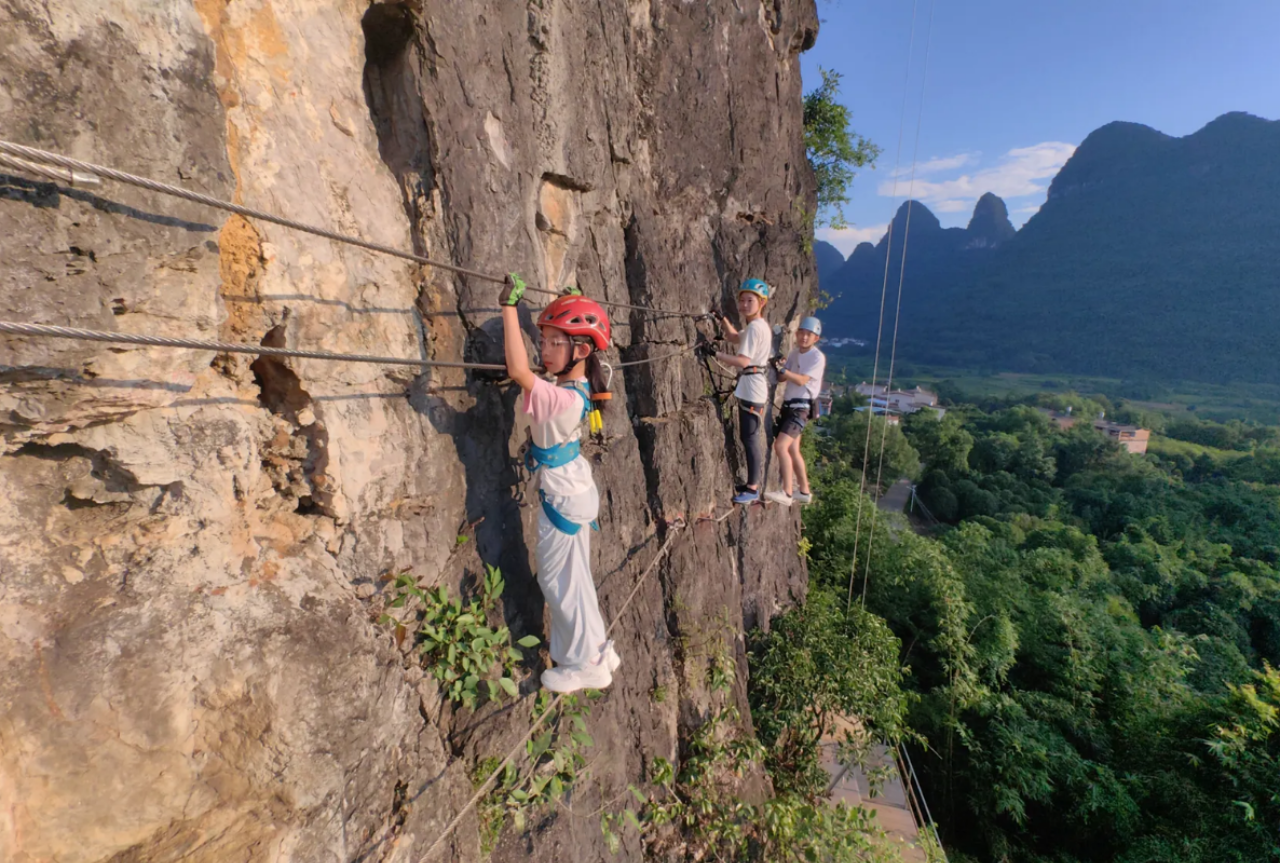 Yangshuo Yan Village Via Ferrata Experience with Equipment, Coach Guidance & Complimentary Coffee